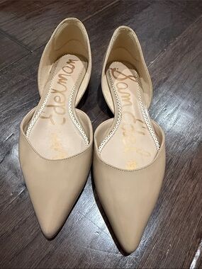 Sam Edelman Beige Pointed D'Orsay Flats